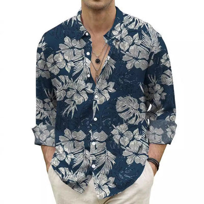 Camisa Masculina Otoñal con Estampado Floral - Image 4