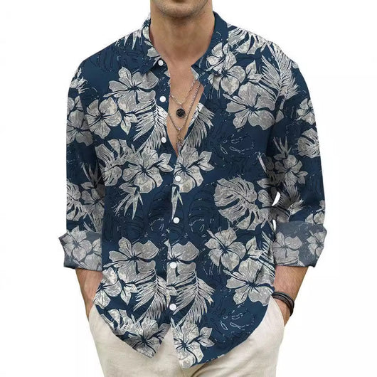 Camisa Masculina Otoñal con Estampado Floral - Image 4