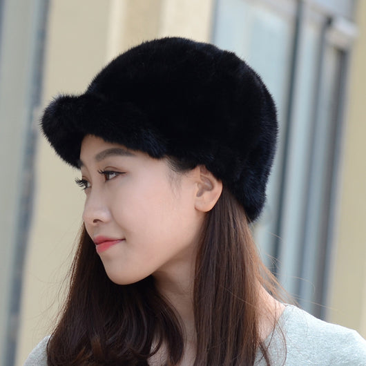 Gorro de Piel de Visón para Mujer - Calidez Lujo