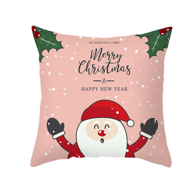 Funda de Almohada Navideña con Diseño de Dibujos Animados en Tela Melocotón - Image 21