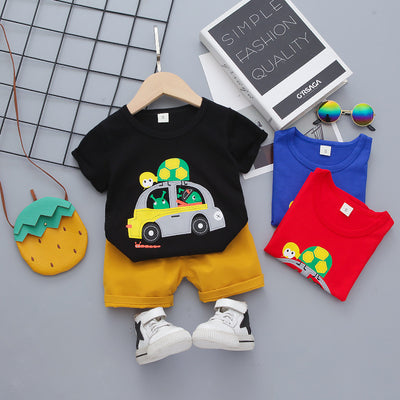 Conjunto Infantil Coreano: Playera y Shorts de Manga Corta - Image 6