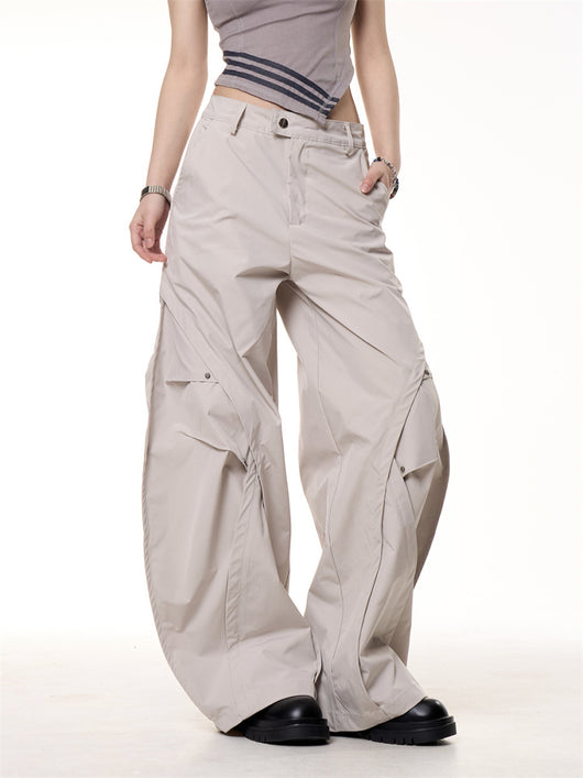 Pantalón Ancho Plisado Retro Funcional - Image 8