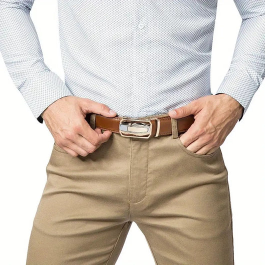 Cinturón de Cuero Doble Capa para Hombre - Elegancia Profesional y Casual - Image 17