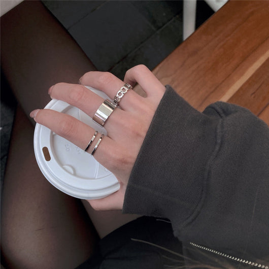 Juego de 3 Anillos Ajustables de Cara Ancha con Diseño Minimalista - Image 6