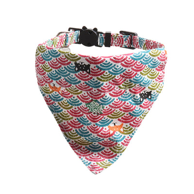 Collar para Gato Estilo Japonés con Patrón de Hierba y Moño Desmontable - Image 9