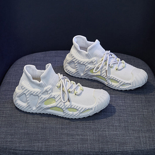 Tenis Deportivos Mujer Fly Knit con Suela Gruesa - Image 6