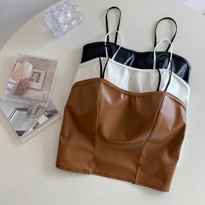 Chaleco de Cuero Retro Ajustado para Mujer - Image 8