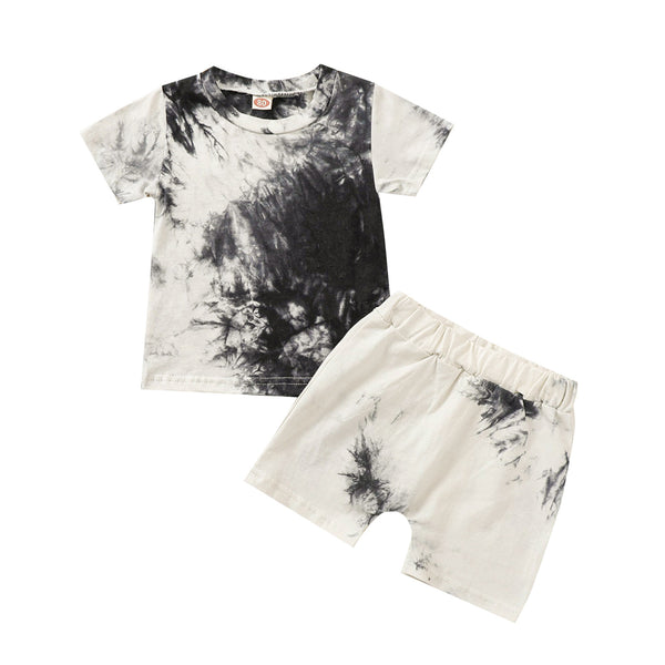 Conjunto Deportivo Tie-dye Multicolor - Short y Blusa de Manga Corta