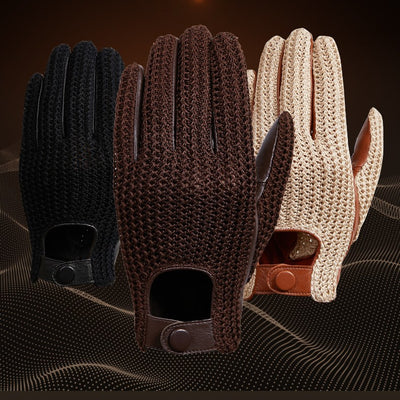 Guantes de Piel de Cabra Antideslizantes para Motocicleta