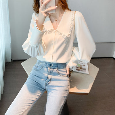 Blusa de Gasa Blanca Manga Larga - Elegancia Francesa - Image 6