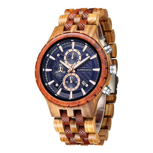 Reloj Deportivo de Madera Multifuncional con Movimiento de Cuarzo - Image 2
