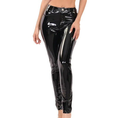 Pantalones Ajustados Brillantes de Cintura Alta Estilo Urbano - Image 5