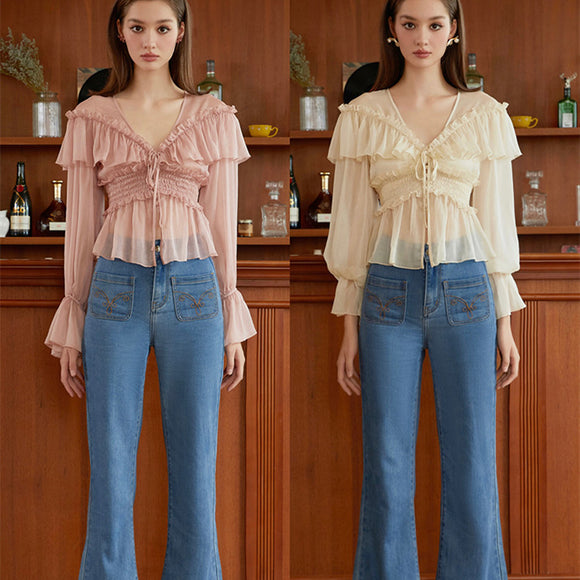 Blusa Protectora Solar Ligera de Madera Francesa - Versátil y Fresca