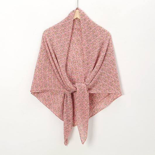 Pañuelo Cuadrado de Gasa Estampado Perla con Pliegues - Image 27