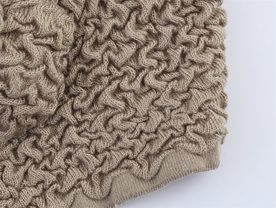 Top Escote Ancho con Diseño Floral 3D y Textura Esponjosa para Mujer - Image 8