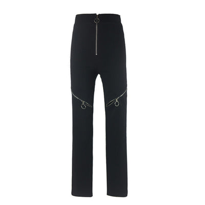 Pantalones Ajustados de Cintura Alta con Cierre y Bota Entallada - Image 6