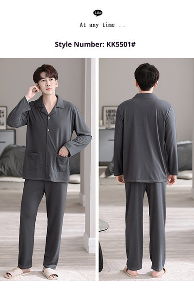Pijama Cardigan Modal para Hombre - Conjunto Casual de Descanso - Image 21