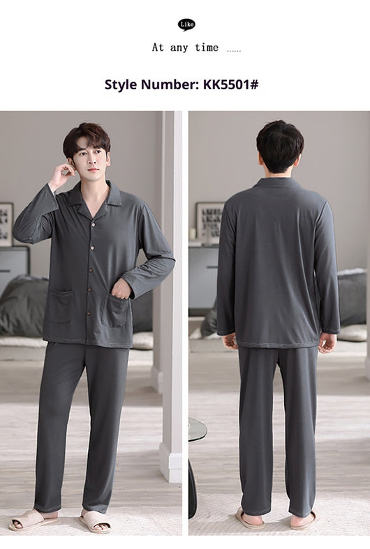 Pijama Cardigan Modal para Hombre - Conjunto Casual de Descanso - Image 21