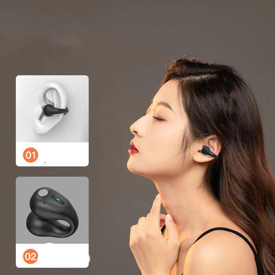 Auriculares de Conducción Ósea TWS Bluetooth 5.3 con Clip de Oreja y Control Táctil - Image 24