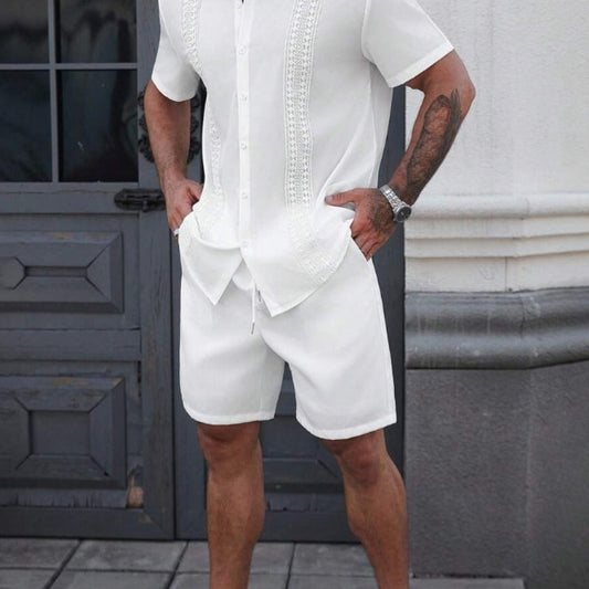 Conjunto de Camisa y Pantalones Cortos con Estampado en Solapa - Image 2