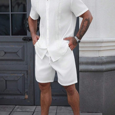 Conjunto de Camisa y Pantalones Cortos con Estampado en Solapa - Image 2