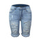 Pantalones Rotos Mid-Rise Súper Elásticos - Jeans Ajustados de Cintura Media