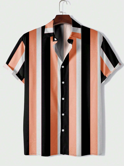 Camisa Casual de Hombre con Rayas Estampadas - Image 8