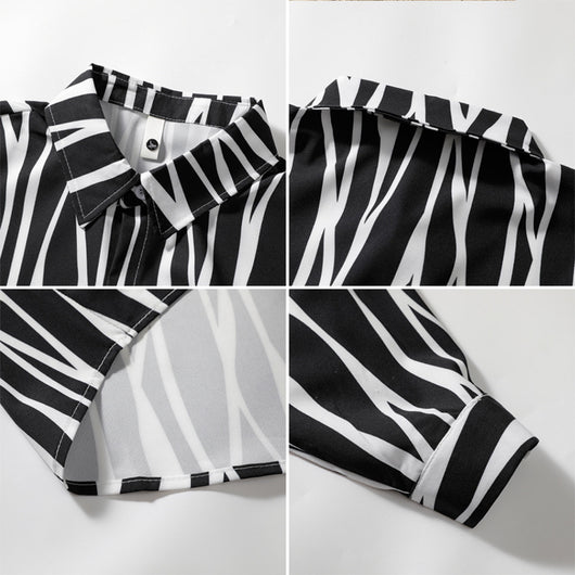 Camisa Holgada de Rayas para Hombre Talla Grande - Image 4