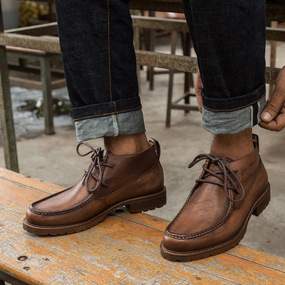Botas Altas de Cuero Genuino - Estilo Casual y Versátil - Image 9