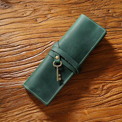 Estuche Organizador de Cuero Vintage con Cierre Enrollable - Image 6