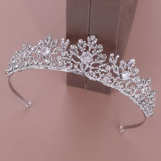 Diadema Corona Princesa con Cristales de Circón para Cumpleaños