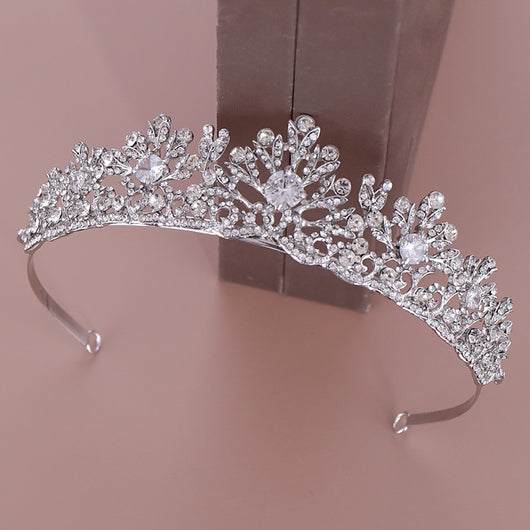 Diadema Corona Princesa con Cristales de Circón para Cumpleaños