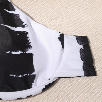 Traje de Baño de Tres Piezas con Soporte de Acero Negro y Blanco - Image 13