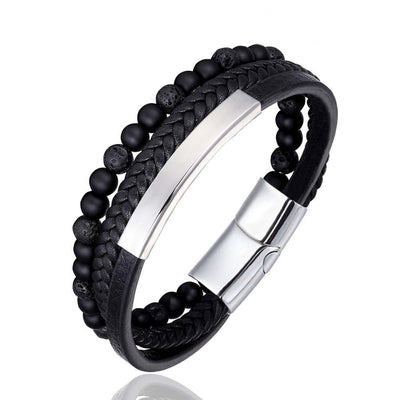 Pulsera de Piedra Natural con Cierre Magnético y Cuero Trenzado - Image 5