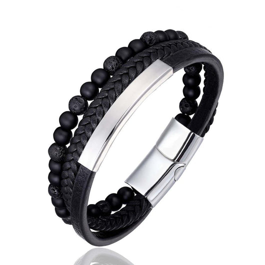 Pulsera de Piedra Natural con Cierre Magnético y Cuero Trenzado - Image 5