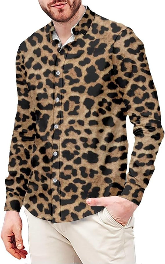 Camisa Manga Larga Estampado Leopardo para Hombre - Image 5