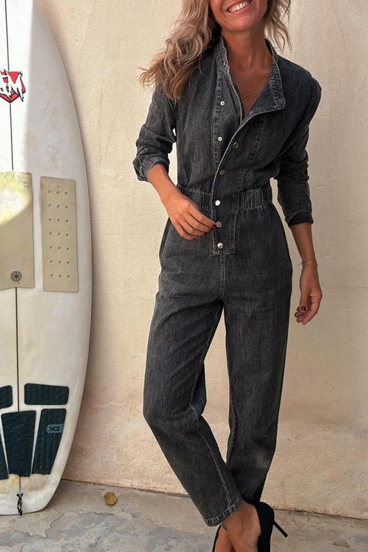 Jumpsuit Casual Mujer con Bolsillos - Diseño Street Lavado - Image 13