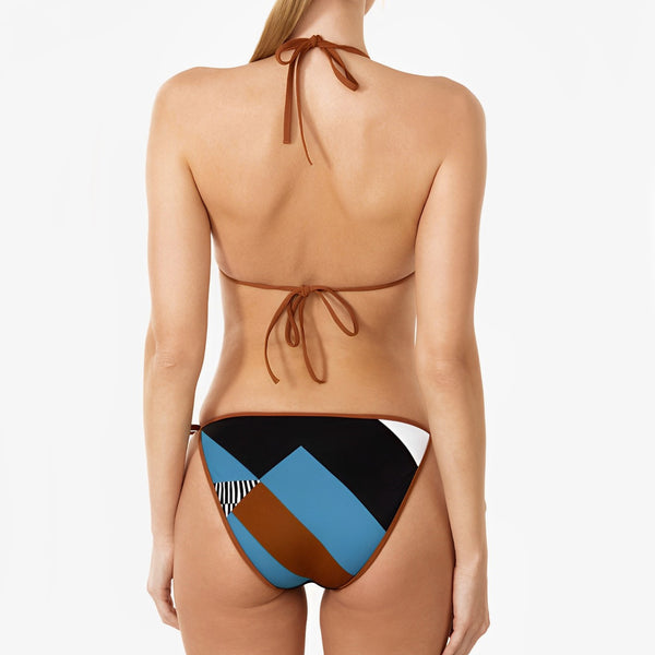 Bikini Estampado con Abertura Lateral Ajustable