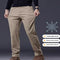 Calça Masculina Casual de Algodão Puro com Stretch - Corte Reto Relaxado