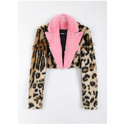 Abrigo de Piel Sintética Estampado Leopardo para Mujer - Otoño e Invierno - Image 7