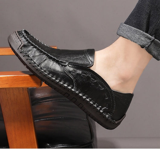 Mocasines Hombre Cuero Ligeros Antideslizantes Sin Cordones - Image 11