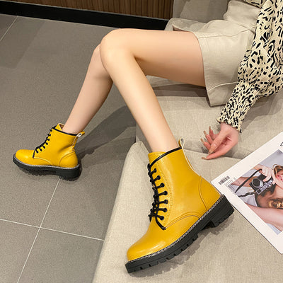 Botas Cortas de Tacón Grueso para Otoño - Versátiles y Elegantes - Image 4