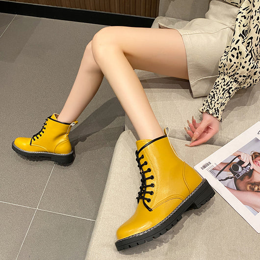 Botas Cortas de Tacón Grueso para Otoño - Versátiles y Elegantes - Image 4