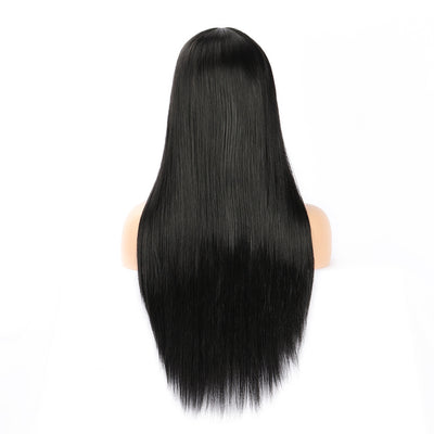 Peluca Larga Negra de Fibra Sintética para Mujer - Cabello Liso y Natural - Image 4