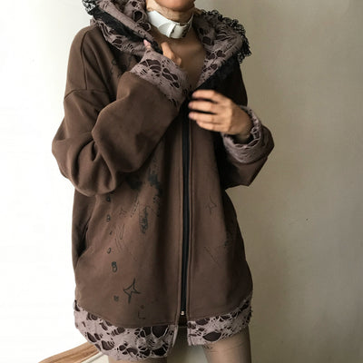 Sudadera con Capucha Desgarrada Dark Subculture - Image 11