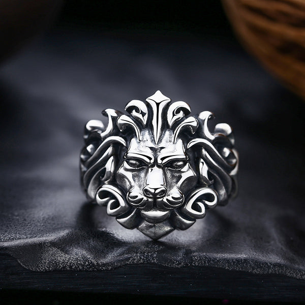 Anillo Vintage Cabeza de León Agresivo
