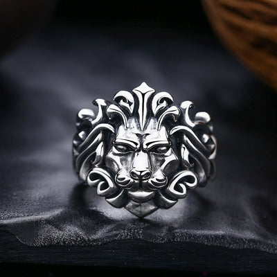 Anillo Vintage Cabeza de León Agresivo