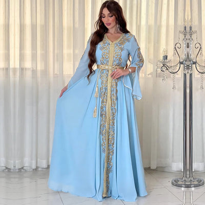 Vestido Árabe Dubái con Bordado y Apliques de Lujo - Image 5