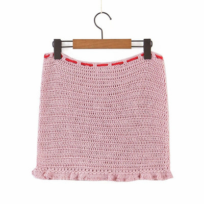 Falda Tejida Mariposas Encaje Fresas Otoño - Image 12