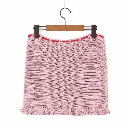 Falda Tejida Mariposas Encaje Fresas Otoño - Image 12